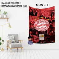 HIASAN DINDING Bayern munchen FABRIC poster - flag poster - giant poster bayern munchen - cloth wall