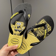 Havaianas Flip Flops - Fashion SpongeBob Black and Yellow Colored Comfortable Beach Slippers
