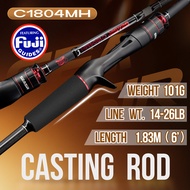 Seasir Salminus 4 Piece travel fishing rod FUJI O Guide force M/MH max drag 7-9kg 1.83m/6’ feet Ligh