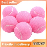 6Pcs Pack Pink Tennis Balls Wear-Resistant Elastic Training Balls 66mm Ladies Beginners Practice Ten