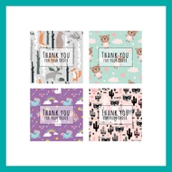 20pcs 54mm x 54mm Thank you card(1side) color print/250gsm matt art card