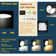 LED Panel Downlight 6inch 12W ; 8 inch18W Round & Square Recessed Panel Type