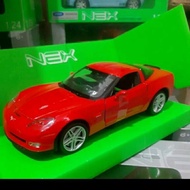 MERAH Welly Diecast 1:24 Scale Chevrolet Corvette Z06 2007 Red New Not Used Complete ANS99