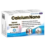 Combo 2 Hộp Calcium Nano bổ sung canxi, vitamin D3, omega 3 tăng chiều cao - Hộp 30 viên  (màu ngẫu 