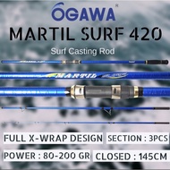 Surf Fishing Rod Connect 3 Ogawa Martil 420cm X Wrap Design Best Carbon Material