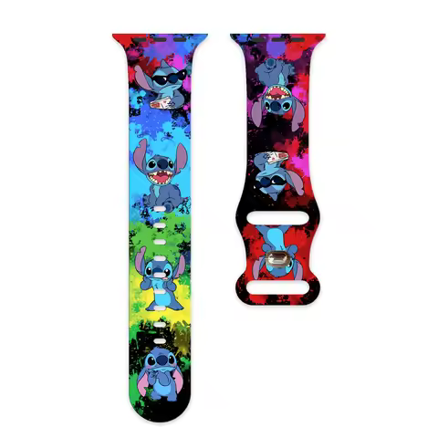 Stitch Series 5 Printed watch strap for iWatch 11 10 9 8 Silicone Band Replaceable Bracelet for Appl