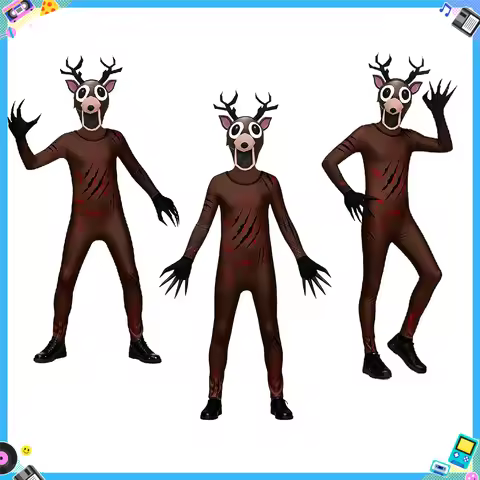 99 Nights In The Forest Deer Kids Cosplay Costume Animal Deer Owl Cosplay Jumpsuit Halloween Party C