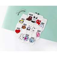PUTIH Teenage socks, white basic socks, cute socks, cute patterned socks-lcu
