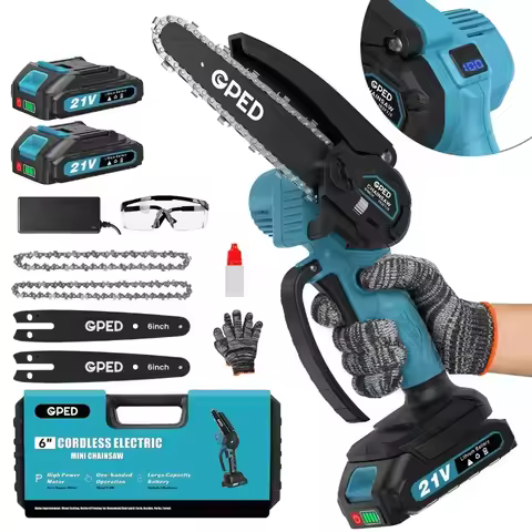 Mini Chainsaw,6 inch Portable Electric Chainsaw Cordless,Handheld Chain Saw Pruning Shears Chainsaw 