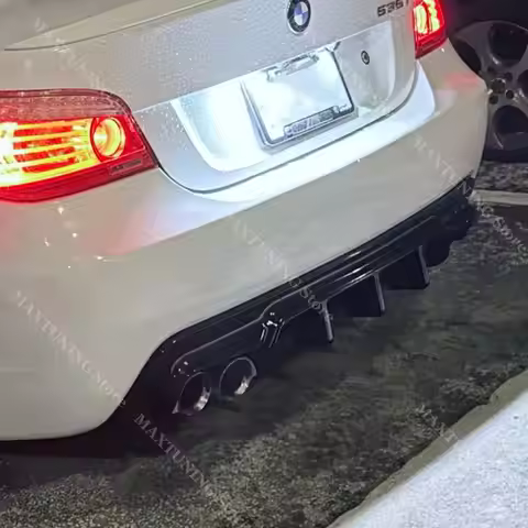 MP Style Rear Bumper Splitter Diffuser For BMW E60 E61 5 Series M Sport 2004-2010 Lower Guard Shiny 