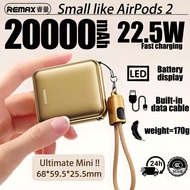 10000mAh Mini Power Bank PD22.5W Powerbank Fast Charging With Built in Cable Portable Charger for iP