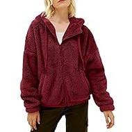 YBENLOVER Women's Fleece Jacket Winter Warm Hoodies Hoodie Teddy Sweatshirt Hooded Jacket with Zip