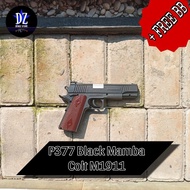 Dcobra Black Mamba P377 Colt M1911 Tembakan Mainan Spring