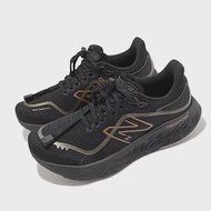 New Balance 慢跑鞋 1080 V12 D 女鞋 寬楦 黑 金 厚底 抽繩鞋帶 NB W1080V12-D