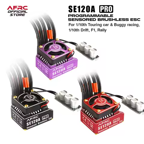 AFRC-SE120A PRO Programmable Sensored Brushless ESC For 1/10th Touring Car & Buggy Racing, 1/10th Dr
