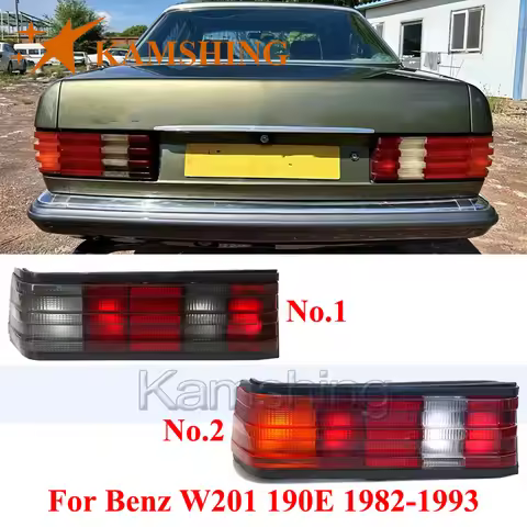 CAPQX 1pair Rear Bumper Taillight For Benz W201 190E 1982-1993 Taillamp Tail Light Rear Brake Lamp S