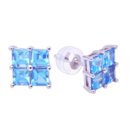 TAKA Jewellery Spectra Swiss Blue Topaz Earrings 9K