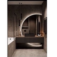 Half Circle LED Wall Mirror