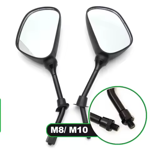 Pair M10 M8 Motorcycle Rear View Mirrors 8mm 10mm Thread For GY6 50cc 110cc 125cc 150cc Chinese ATV 
