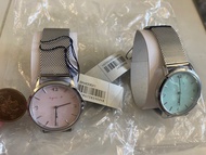 全新 agnès b.  Agnes b woman watch 銀鋼帶 女裝手錶  石英 blue