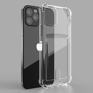 iPhone 12/12 Pro(6.1吋) 超薄 TPU插卡手機殼 透明 Apple  防滑 手機套 透明軟底 
