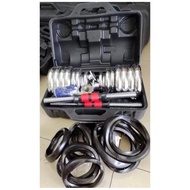 30KG york Adjustable Chrome Dumbbell Set {Rubber Protection} + 30CM Barbell Connector {With Box}