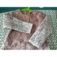 Baju kurung budak cotton lace 3 tahun nude colour preloved like new