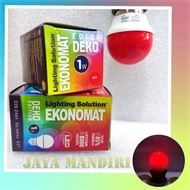 MERAH LED EKONOMAT 1W 1 W Watt RED DEKO E27 Bulb RED 1watt 1w Night Light 1w 1Watt Decorative