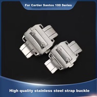 ❦ นาฬิกาหัวเข็มขัด 316L สแตนเลสผีเสื้อเข็มกลัดพับหัวเข็มขัดสำหรับ Cartier Santos 100 Series 18mm 21mm