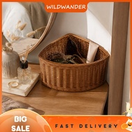 [wildwander.my] Stackable Rattan-Like Storage Racks Triangle Storage Bin for Corner Shelf