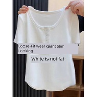 baju t shirt perempuan outfit woman T-shirt lengan pendek musim panas dengan bahu dan kolar
