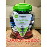VEGER VP-100 DATA CABLE FOR TYPE-C (1 JAR CONTAINS 50 PCS) 2.4A 100CM FAST CHARGING