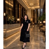 Beo Design Bigsize Party dress with stone shoulder cape for women's fashion big size 60kg to 100kg
