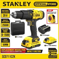 STANLEY SCD711C2K CORDLESS HAMMER DRILL DRIVER 20V 13MM COME WITH 1x 1.5AH BATTERY &amp; 1x CHARGER