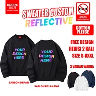 ORORA Custom Reflective Sweater 1st Anniversary | Custom Sweater | Custom Design Sweater Screen Prin