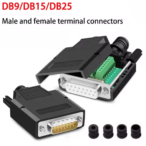DB25 DB9 DB15 male female Connector 9 15 25-pin Solder-free Breakout Connector COM RS232 Serial Port