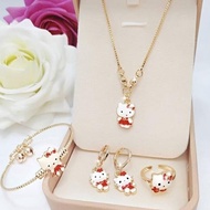 Kalung Set Anak - Anak 5Set aksesoris HYL JEWELRY Titanium set kalung,Gelang,cincin,Anting,Anting As