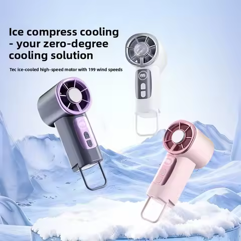 Cooling Fan High Speed Ice Cooling Clip Fan 199 Speed Levels Digital Display Mini USB Rechargeable P