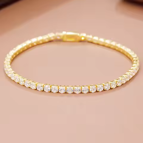 Luxury Solid Platinum PT950 Women's Moissanite Diamond Full Diamond Hip-Hop Tennis Chain