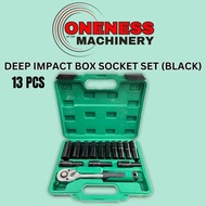 DEEP IMPACT BOX SOCKET SET (BLACK) -1/2'' -13PCS -8~24MM (GREEN BOX)