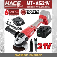 Mace Plus MT-AG21V Cordless Angle Grinder Polishing Cutting Machine with 4.0Ah Battery Pack