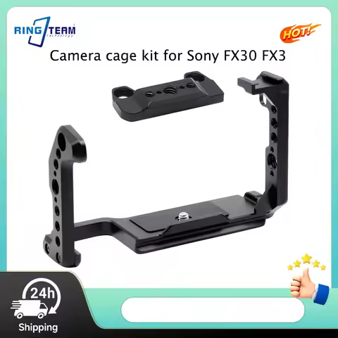 Camera Cage for Sony FX30 FX3 Aviation-Grade Aluminum Alloy Rig with Expansion Ports for DJI RS Gimb