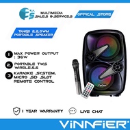 Vinnfier Flipgear Tango 220 wm Wireless Portable Bluetooth Speaker With Karaoke System, Micro Sd Slo