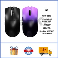 EWEADN S9 Wireless Mouse PAW3950 42000DPI Lightweight Three Mode Game Mouse