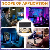 K82 Gaming Keyboard with Media Knob, Hot-Swappable Mechanical Keyboard Wired, Blue Switch Key Cable 