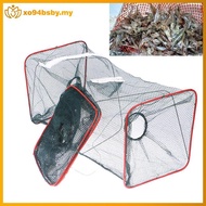 xo94bsby Foldable Fishing Net Dip Net Fish Cage Nylon Steel Wire Fishing Trap Cage MY