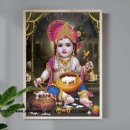 Bal Krishna Canvas Print - 24x36 Decorative Wall Art Poster for Living Room & Bedroom LK23