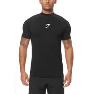 New Men's Fashion Shark Sporting Fitness Short-sleeved T-shirt Gym Clothing Slim Breathable Elastic 