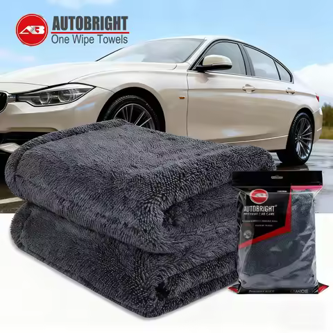 AUTOBRIGHT Microfiber 1300gsm One wipe drying Towel Car Wash absorb water Twist Cloth Thicken Soft P