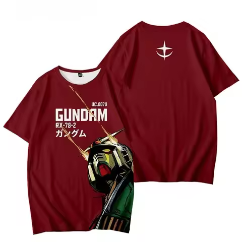 Anime Mobile Suit Gundam SEED Strike Freedom ZGMF-X20A T-Shirt Men Women Color Block Sleeve Casual S